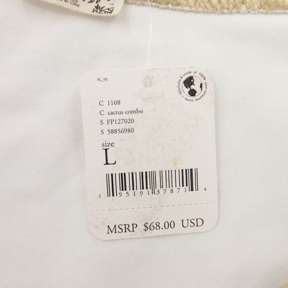 Intimately Free People Bodysuit One Shoulder Puff Sleeve Floral Green Tan NWT L - Picture 10 of 12